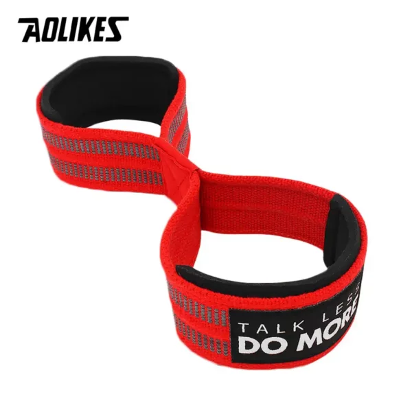 Aolikes 8 Shape Weight Lifting Straps red