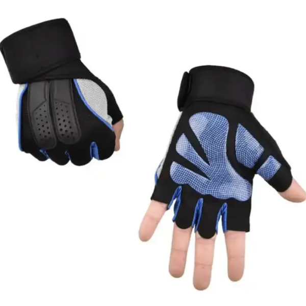 Silicon Gel Grip Gloves Blue