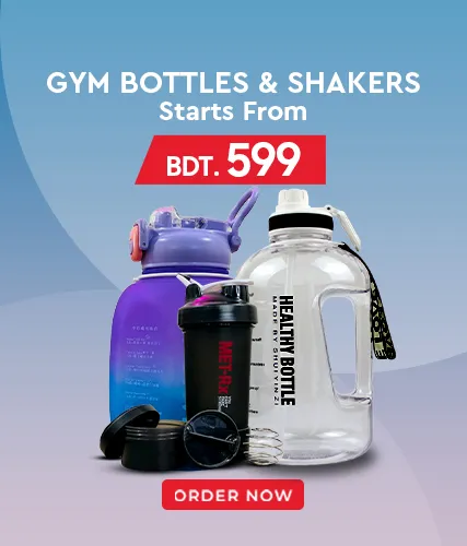 gym water bottles and shaker