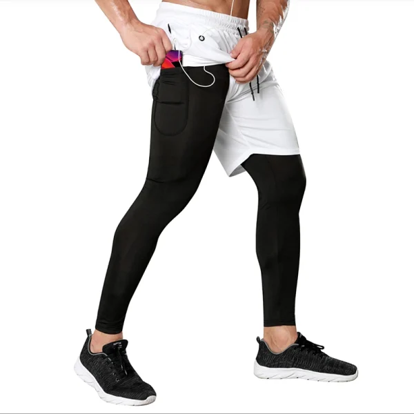 2 In 1 Gym Shorts With Leggings white