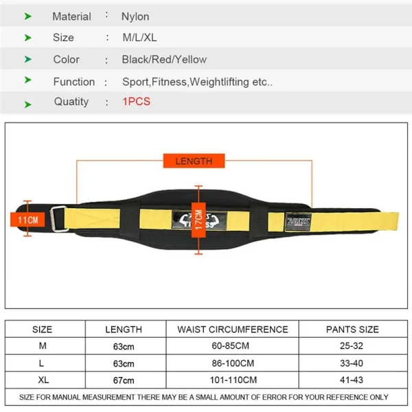 AOLIKES-Fitness-Weight-Lift-Belt-Barbell-Dumbbel-Training-Back-Support-Weightlifting-Belt-Gym-Squat-Dip-Powerlifting size chart