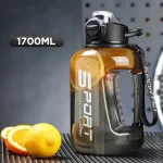 BPA Free 1700 ml GYM Water Bottle black