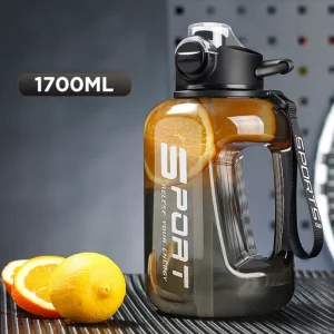 BPA Free 1700 ml GYM Water Bottle black