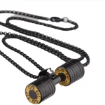 Dumbbell Pendant Necklace black