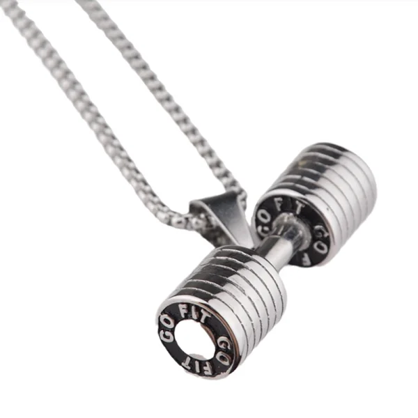 Dumbbell Pendant Necklace silver