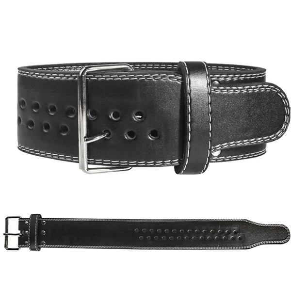 Powerlifting Leather Fitness Belt black