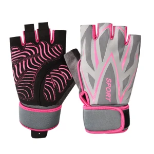 female gym gloves pink