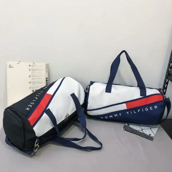 hommy tilfigar gym bag black and blue