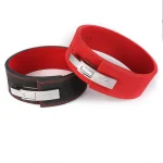 ironbuli Powerlifting fitness belt with lever buckle black abd red