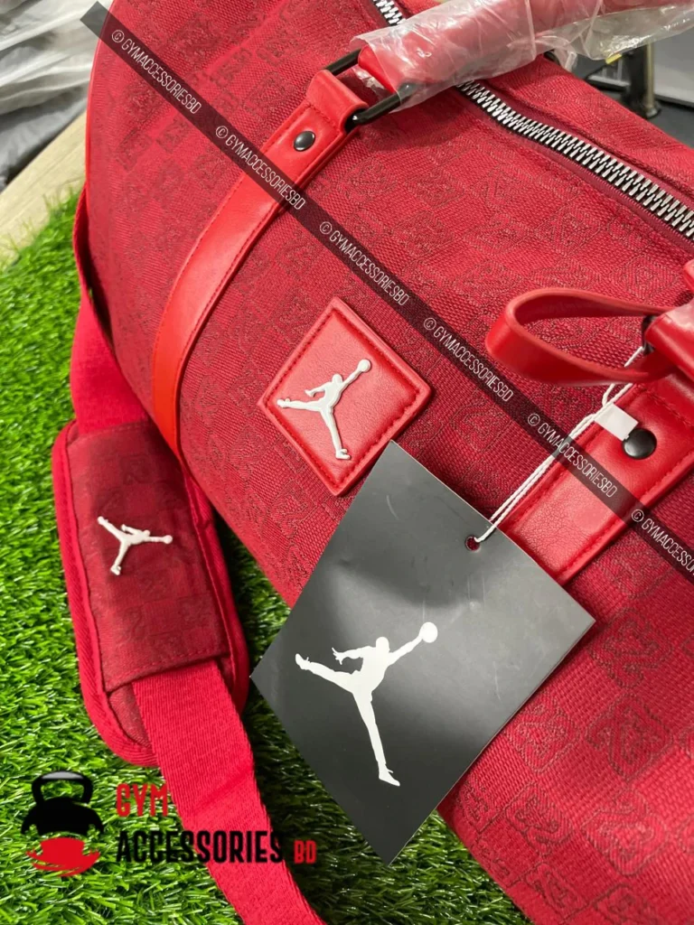 Jordan monogram checkerboard fitness bag red main