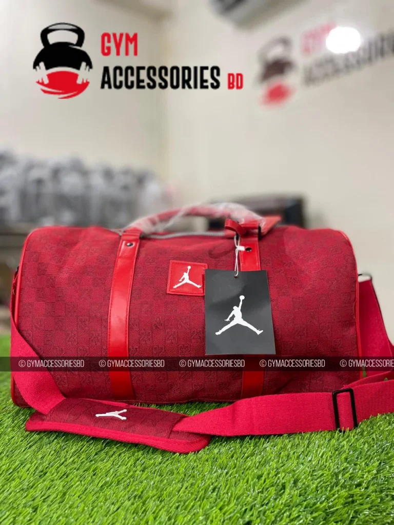 Jordan monogram checkerboard fitness bag red main