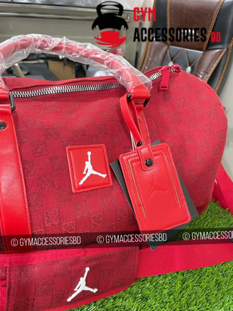 Jordan monogram checkerboard fitness bag red main