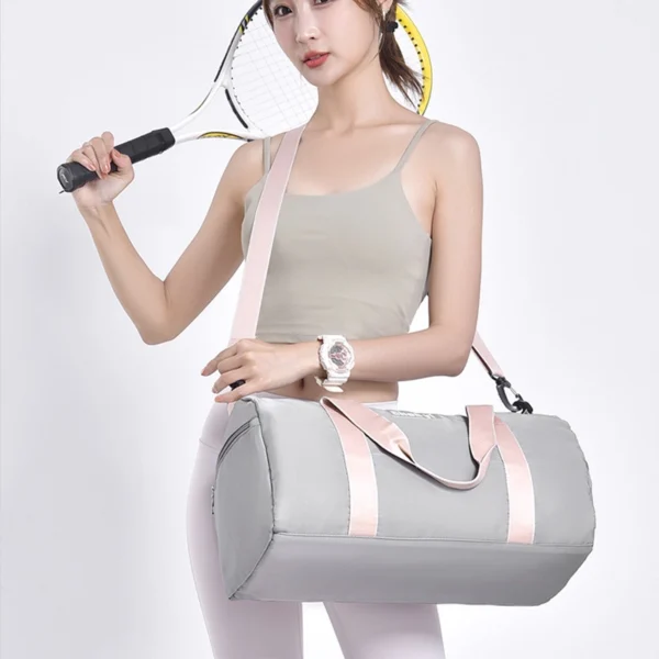 New Fitness Bag With Shoe Compartment with gril gray