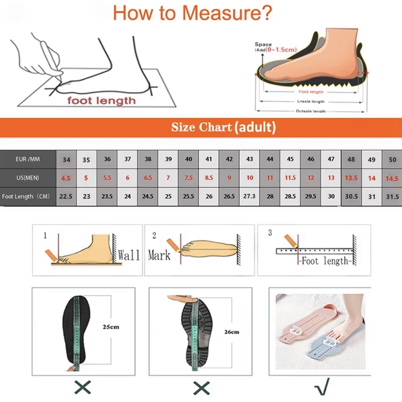 Weightlifting Non-slip Squat Shoes size chart