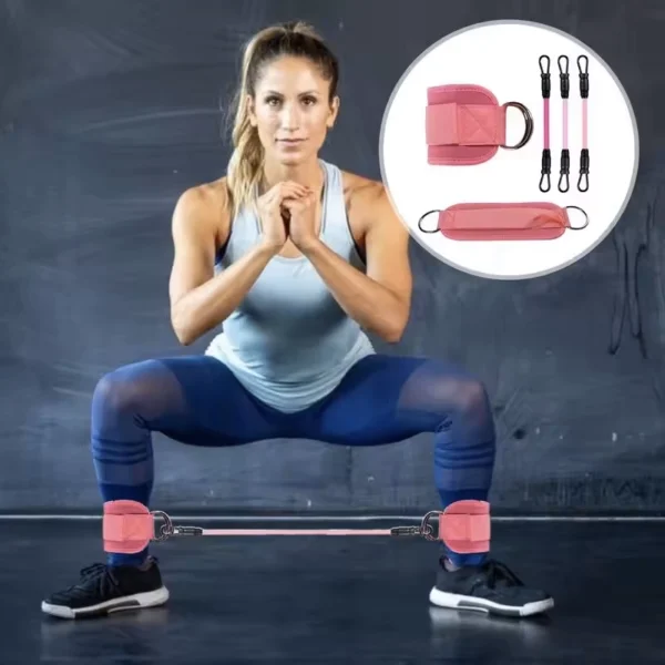 Premium Ankle Straps With 3 Resistance Bands Leg Butt Training Workout main