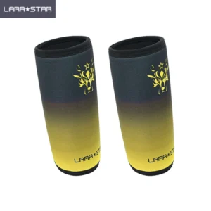 Lara Star 7mm Powerlifting Knee Support Sleeve 1 pair white bg
