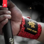 Lara Star Premium Powerlifting Wrist Support red with hand