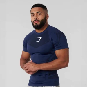 GYMSHARK Quick Dry Short Sleeve Men's T-Shirt blue