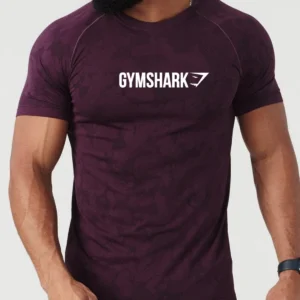 GYMSHARK's New Camouflage Sports Men's T-shirt marron