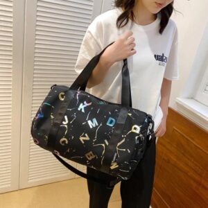 Graffiti Letters Printed Fitness Bag